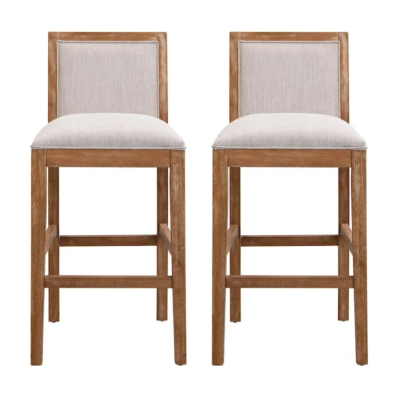 Modern Upholstered 30.5-Inch BarStools with Cushioned Seat and Back, Set of 2