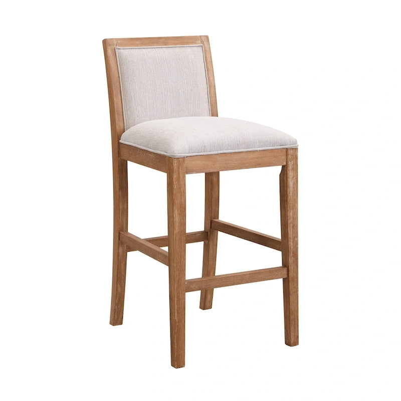 Modern Upholstered 30.5-Inch BarStools with Cushioned Seat and Back, Set of 2