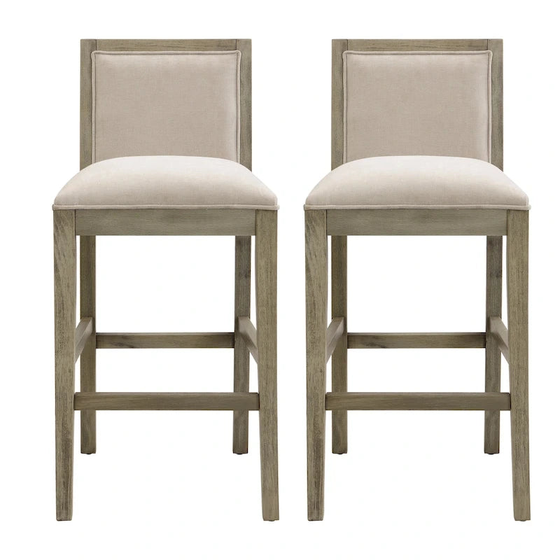 Modern Upholstered 30.5-Inch BarStools with Cushioned Seat and Back, Set of 2