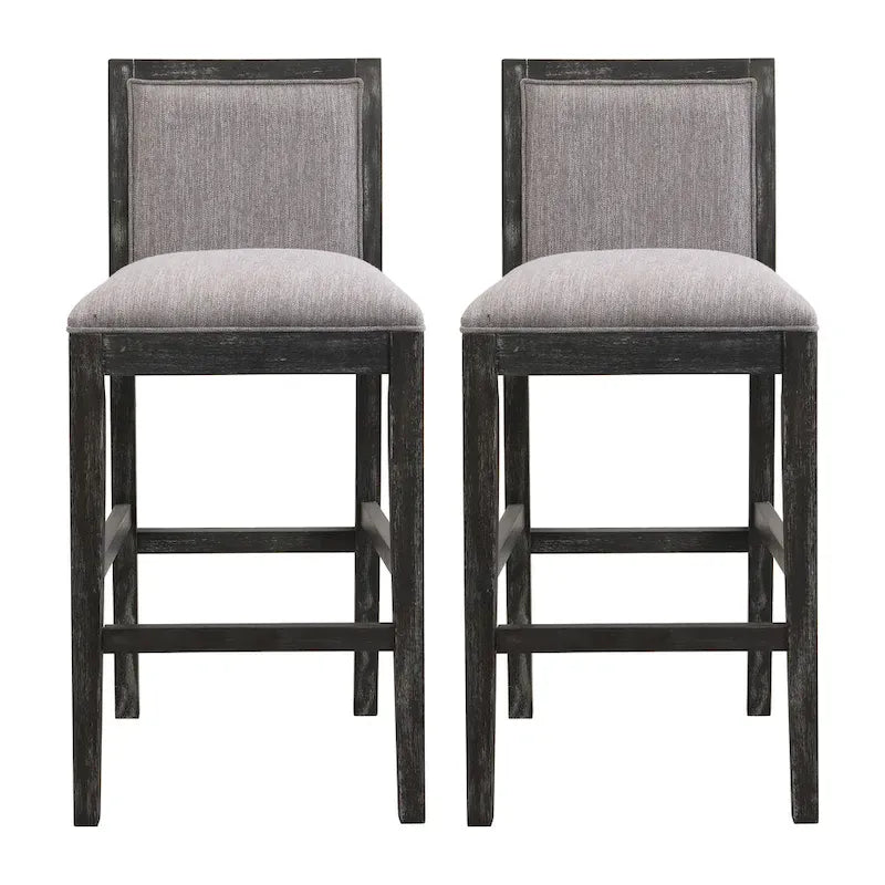 Modern Upholstered 30.5-Inch BarStools with Cushioned Seat and Back, Set of 2