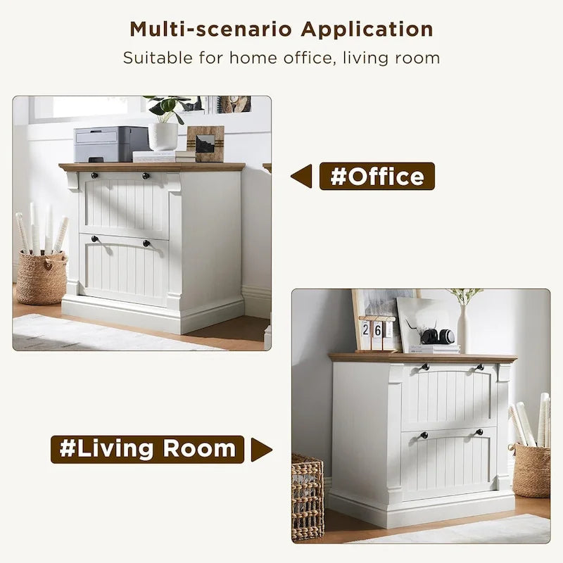 Farmhouse File Cabinet, Wood Lateral Filing Cabinet, Storage Cabinet