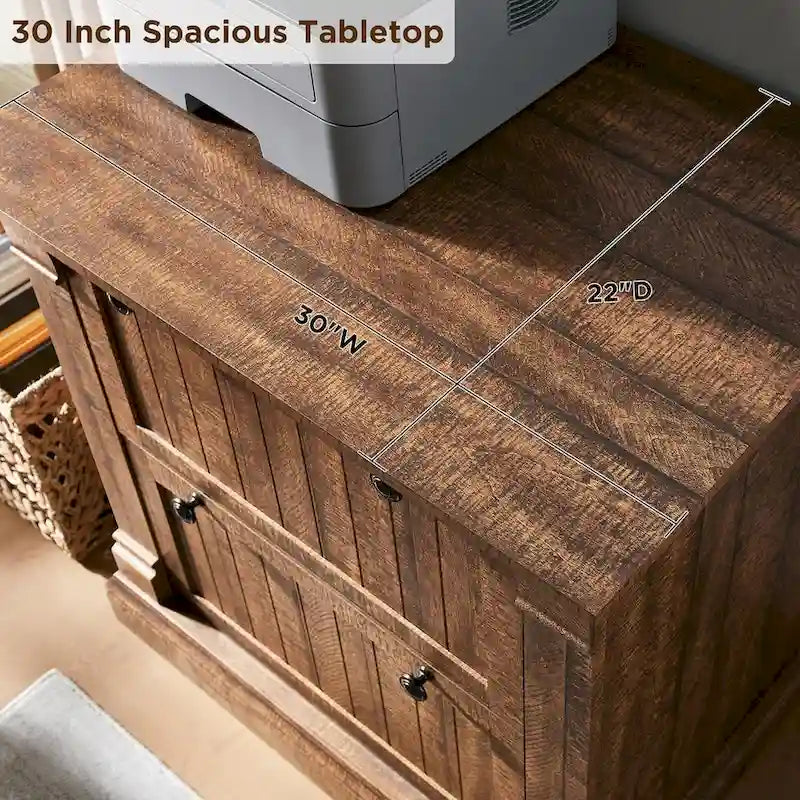 Farmhouse File Cabinet, Wood Lateral Filing Cabinet, Storage Cabinet