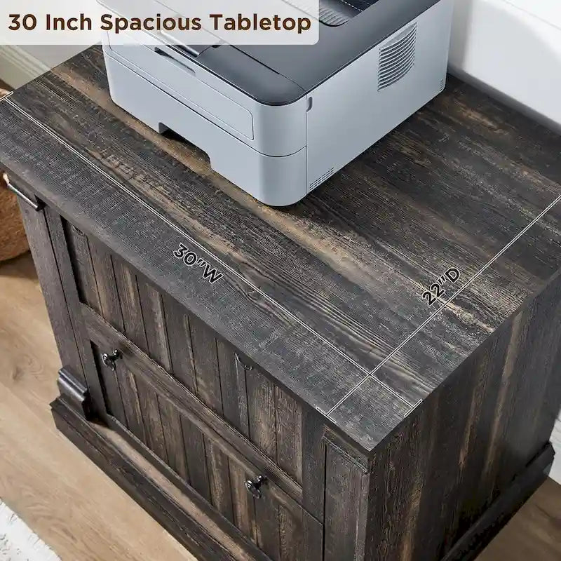 Farmhouse File Cabinet, Wood Lateral Filing Cabinet, Storage Cabinet