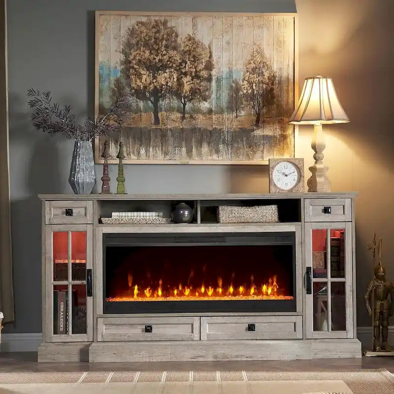 Fireplace-style TV stand