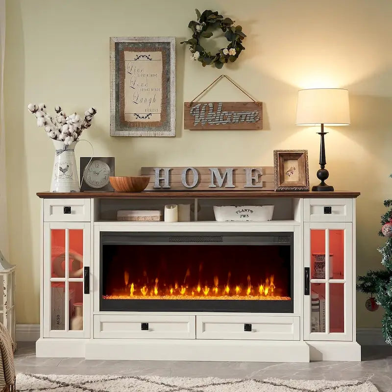 Fireplace-style TV stand
