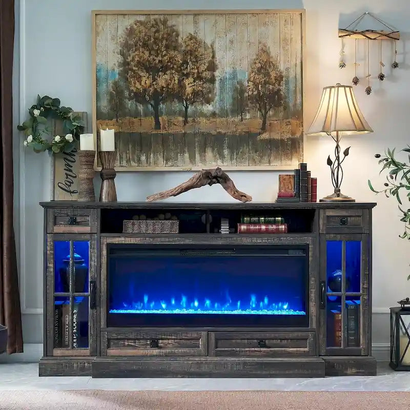 Fireplace-style TV stand