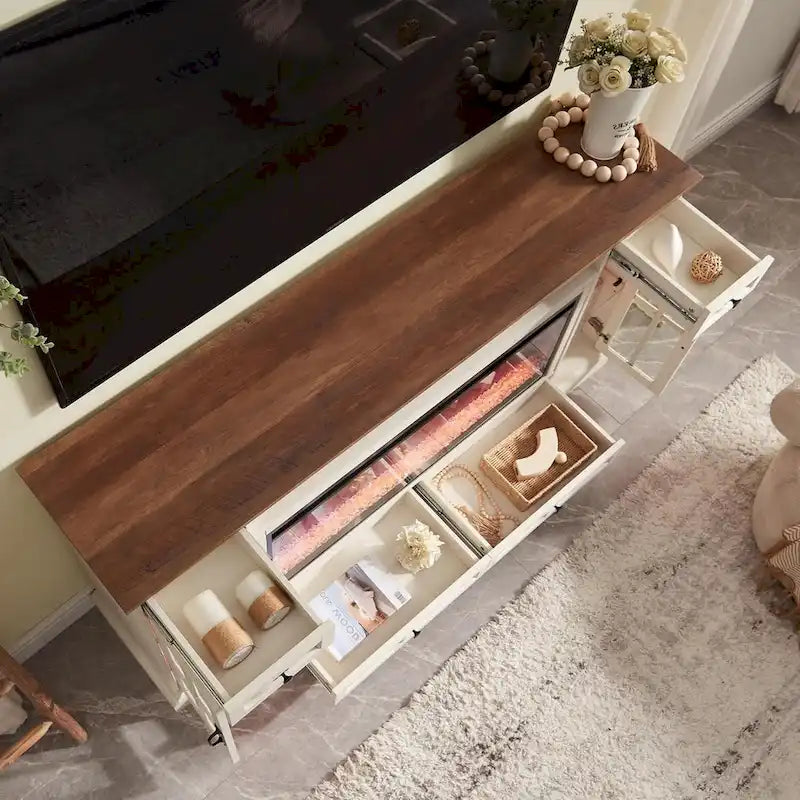 Fireplace-style TV stand