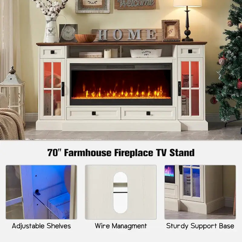 Fireplace-style TV stand