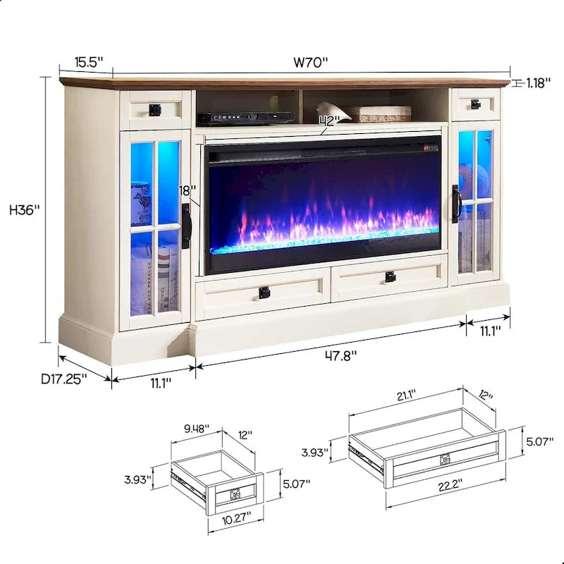 Fireplace-style TV stand