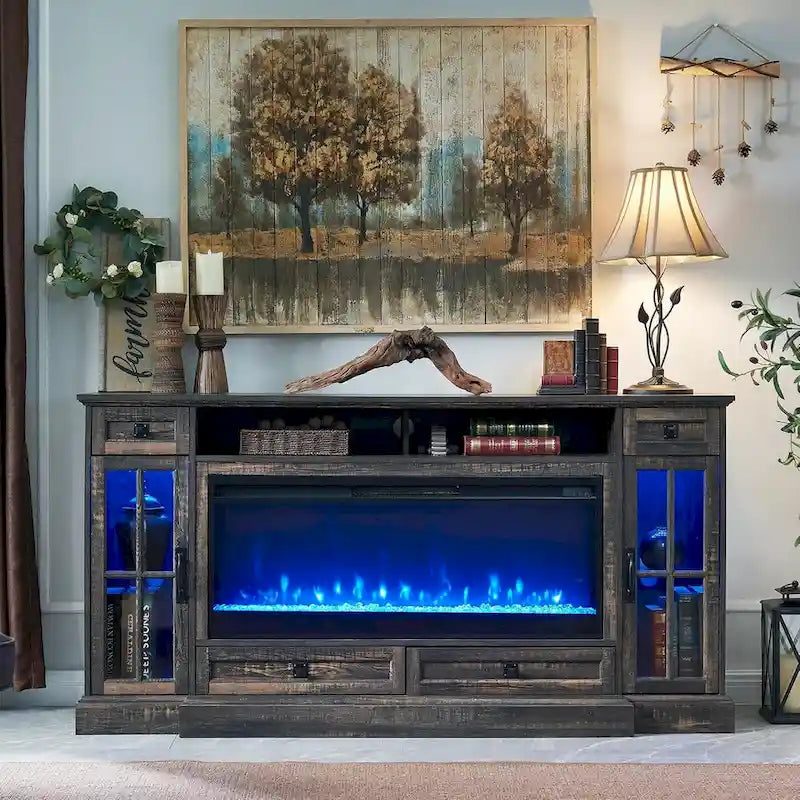 Fireplace-style TV stand