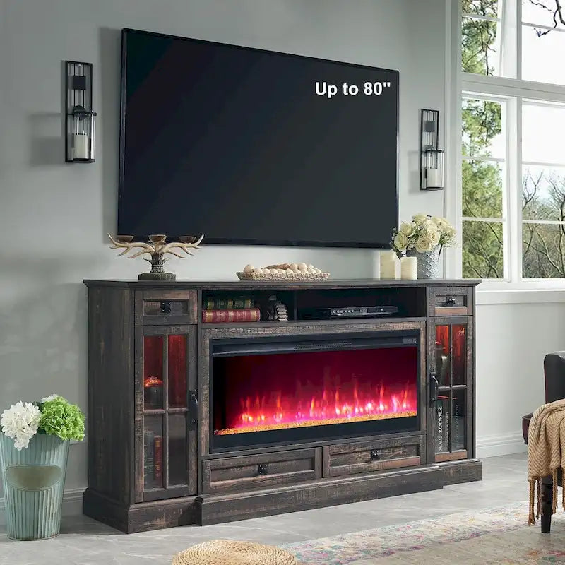 Fireplace-style TV stand