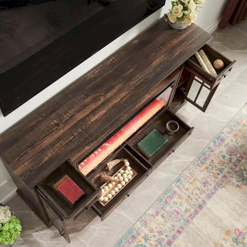 Fireplace-style TV stand