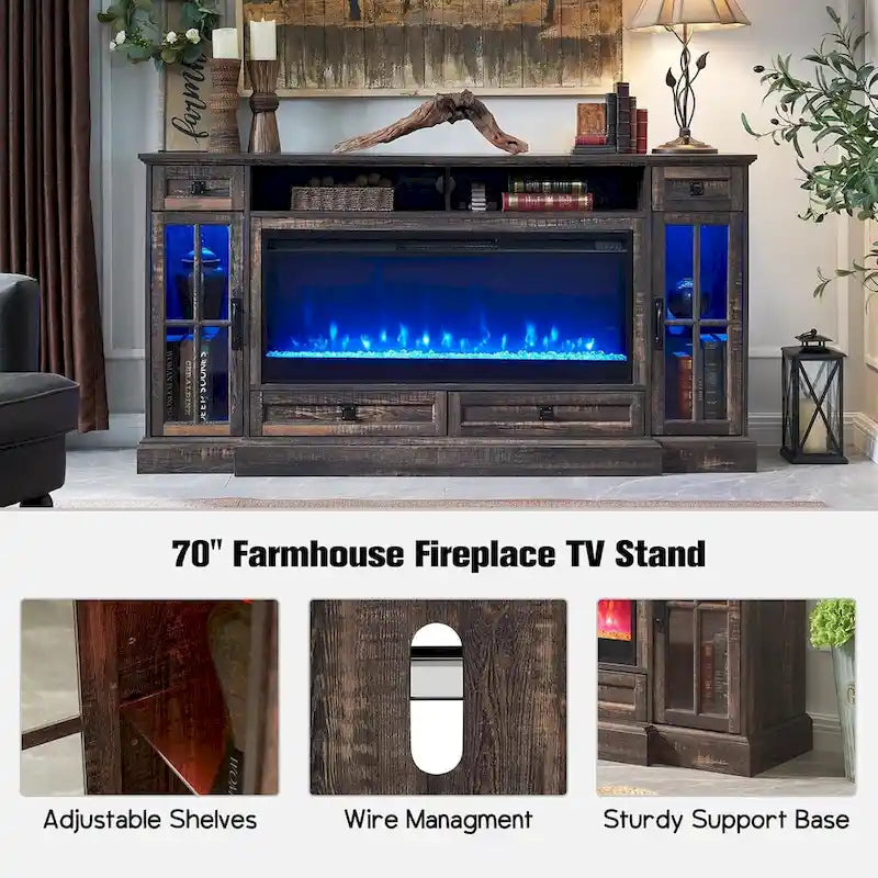 Fireplace-style TV stand
