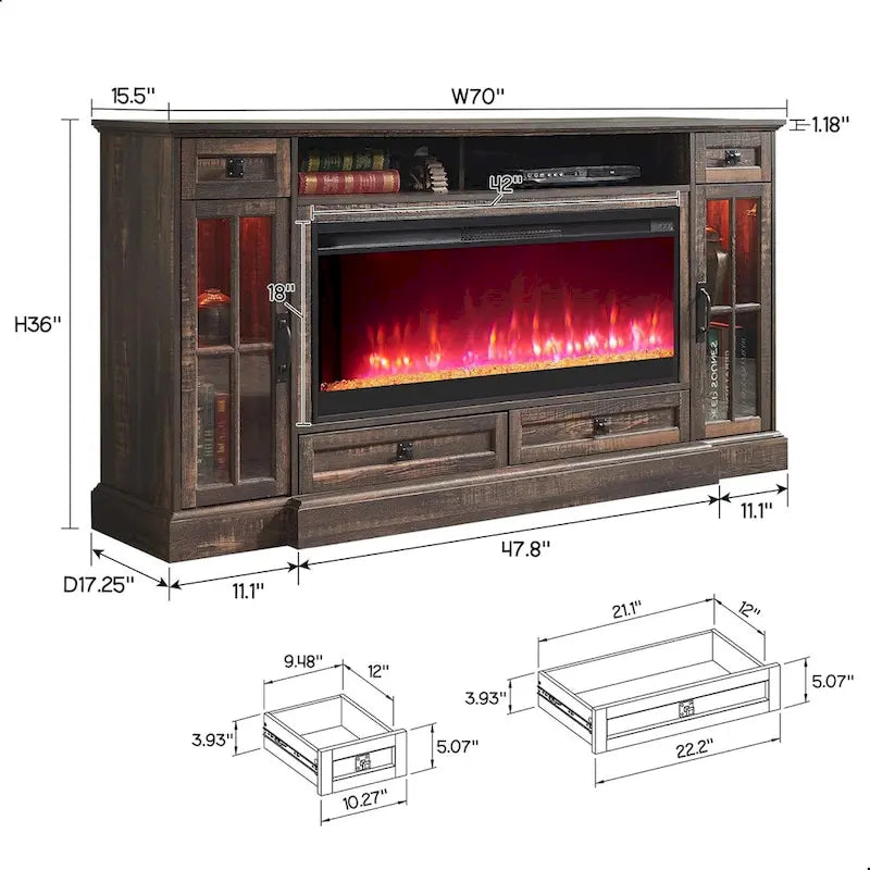 Fireplace-style TV stand