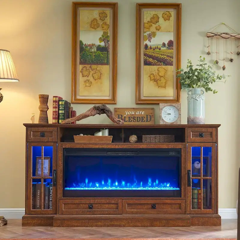 Fireplace-style TV stand