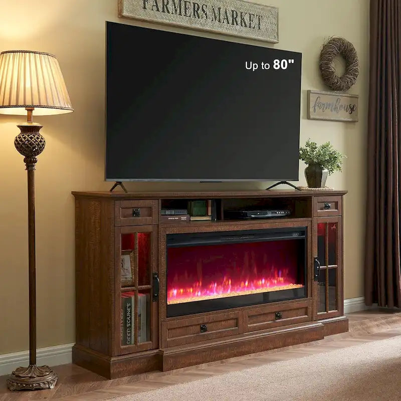 Fireplace-style TV stand