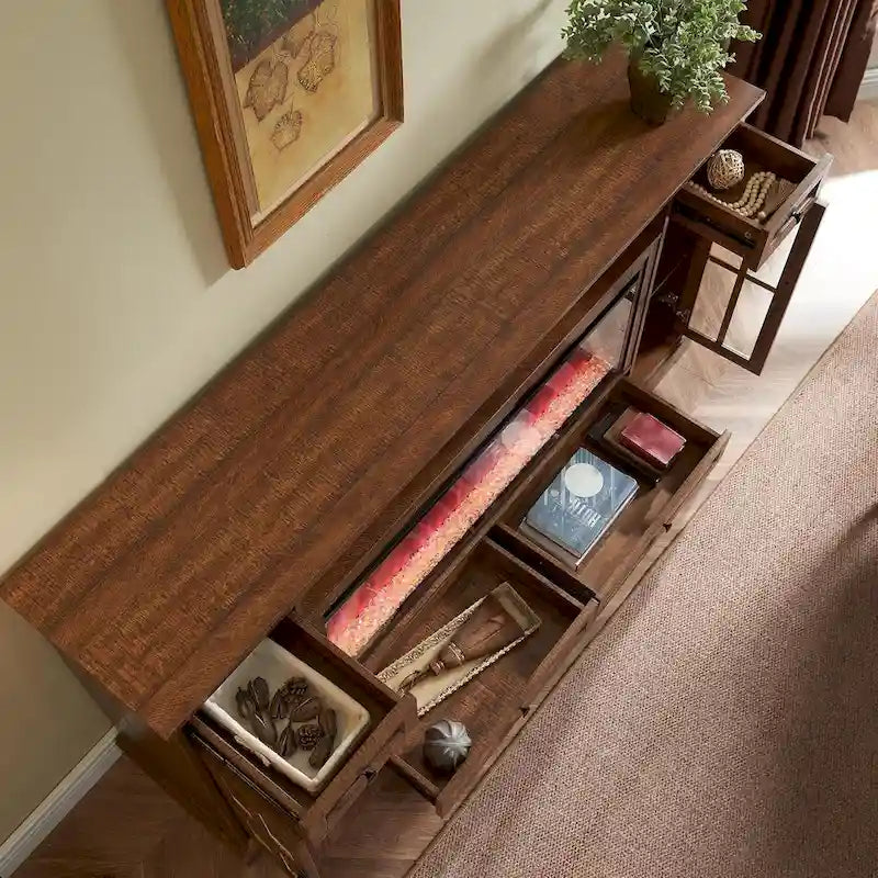 Fireplace-style TV stand