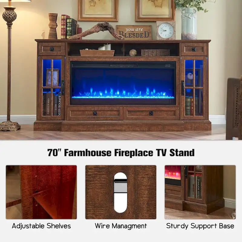 Fireplace-style TV stand