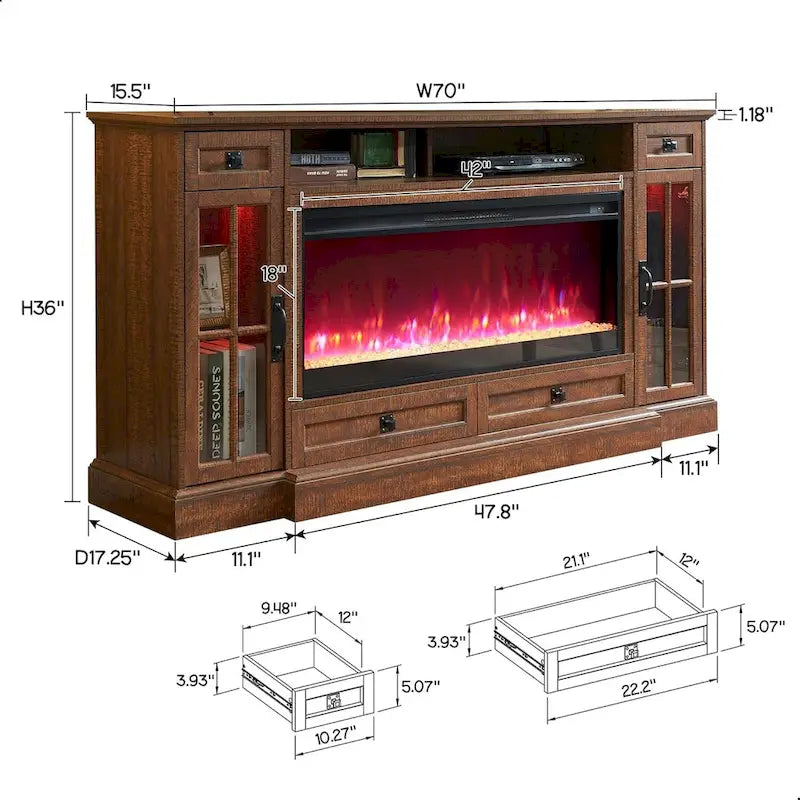 Fireplace-style TV stand