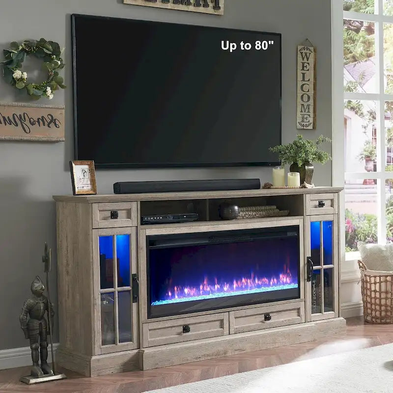 Fireplace-style TV stand