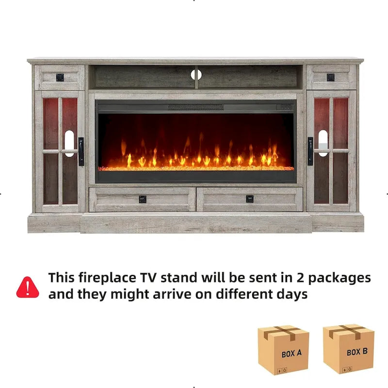 Fireplace-style TV stand