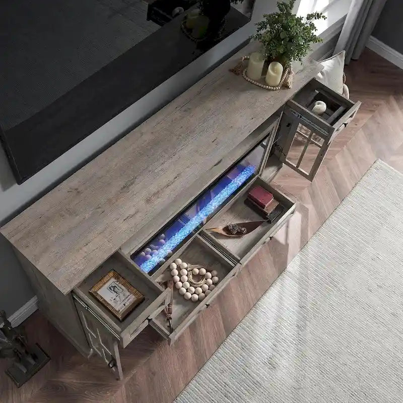 Fireplace-style TV stand