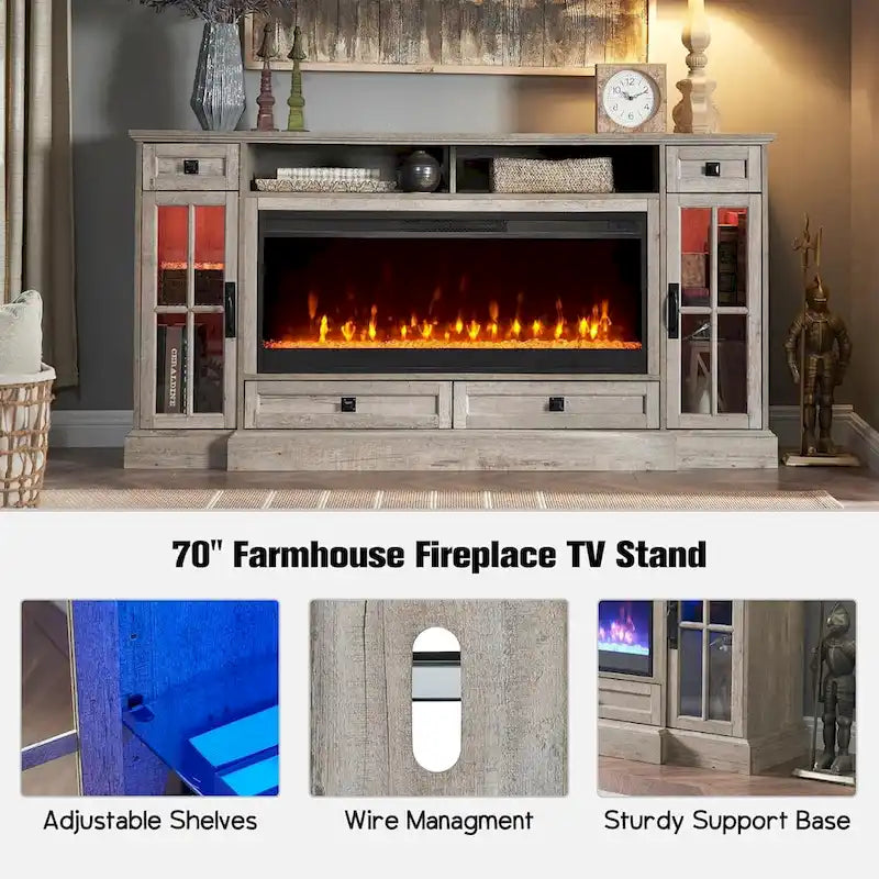 Fireplace-style TV stand
