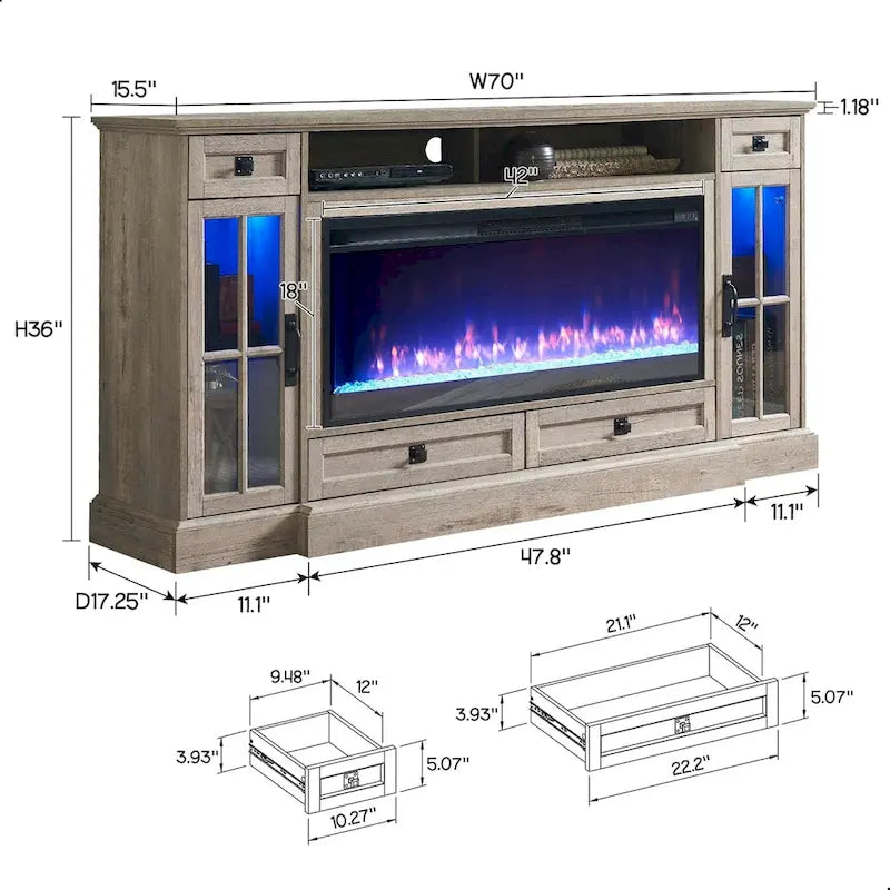 Fireplace-style TV stand