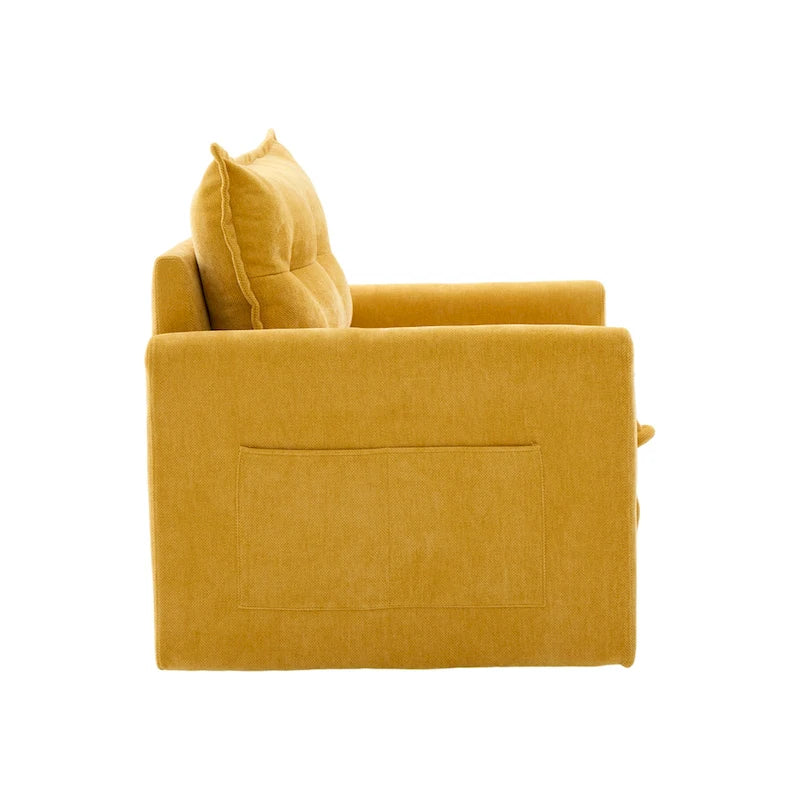 Upholstered 360Degree Swivel Mid Century Modern Arm Chair for Living Room