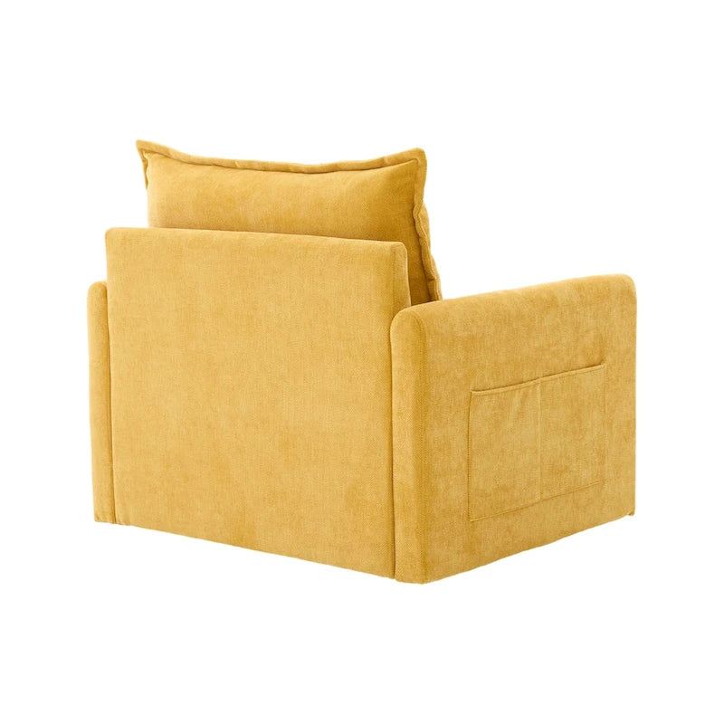 Upholstered 360Degree Swivel Mid Century Modern Arm Chair for Living Room
