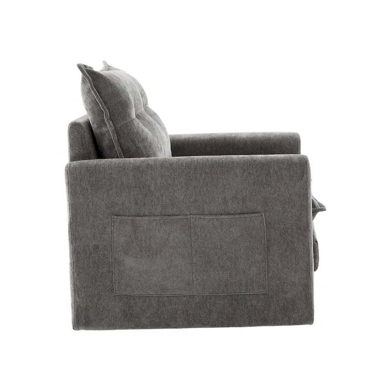 Upholstered 360Degree Swivel Mid Century Modern Arm Chair for Living Room