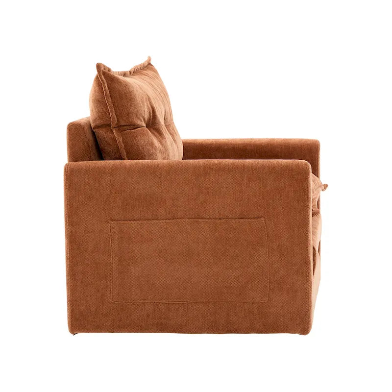 Upholstered 360Degree Swivel Mid Century Modern Arm Chair for Living Room