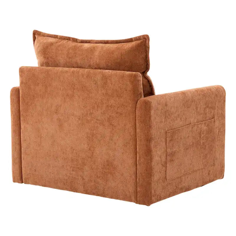 Upholstered 360Degree Swivel Mid Century Modern Arm Chair for Living Room