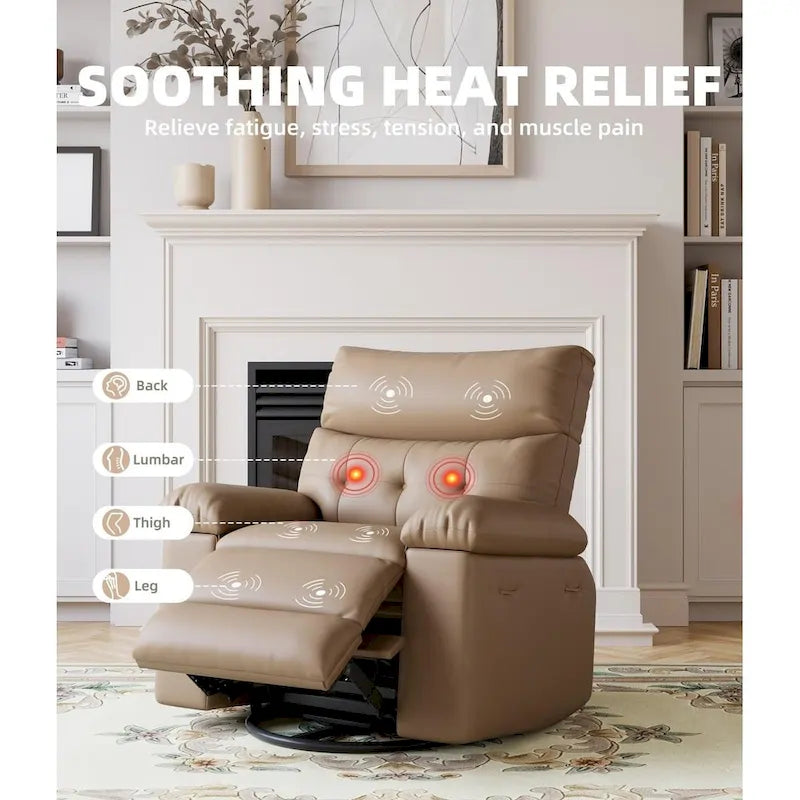 360 Swivel Oversized Recliner Chairs with Heat and Massage - Lazy Recliner Chair