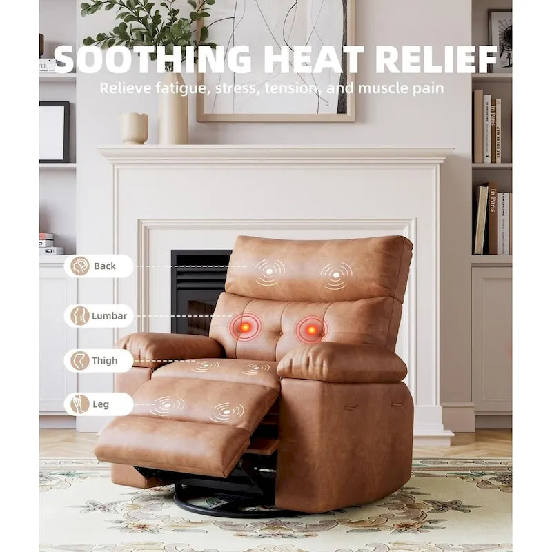 360 Swivel Oversized Recliner Chairs with Heat and Massage - Lazy Recliner Chair