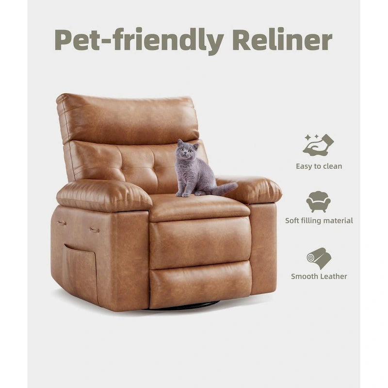 360 Swivel Oversized Recliner Chairs with Heat and Massage - Lazy Recliner Chair