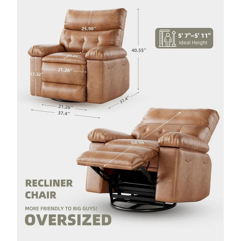 360 Swivel Oversized Recliner Chairs with Heat and Massage - Lazy Recliner Chair