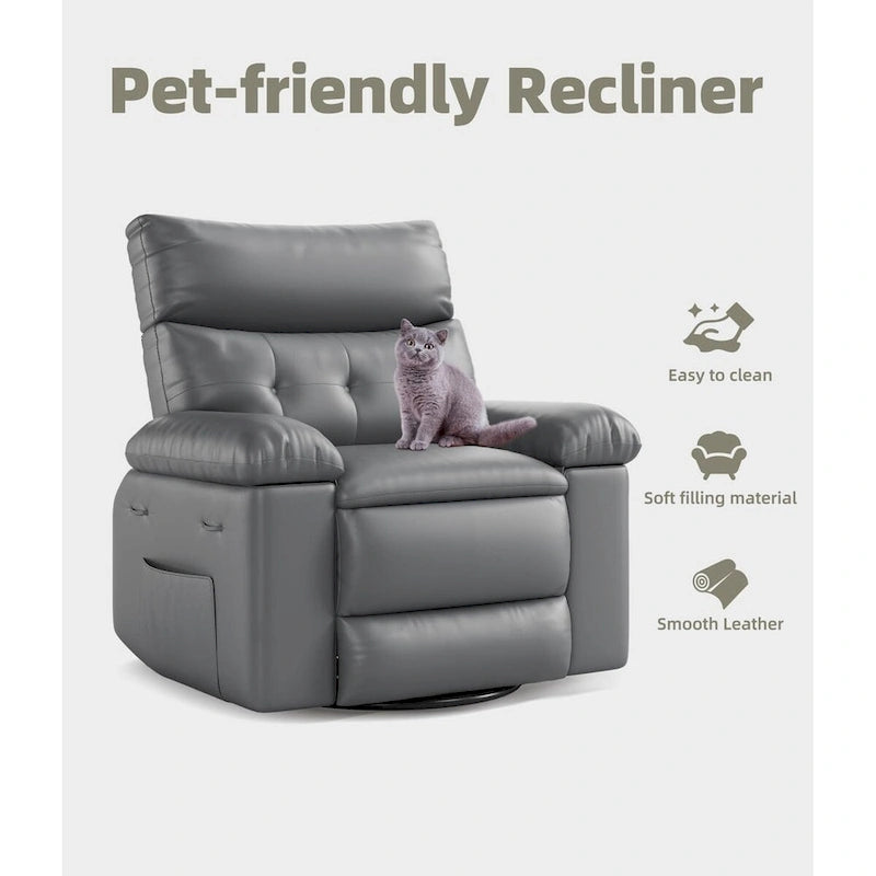 360 Swivel Oversized Recliner Chairs with Heat and Massage - Lazy Recliner Chair