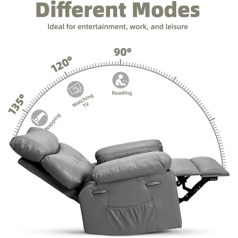360 Swivel Oversized Recliner Chairs with Heat and Massage - Lazy Recliner Chair