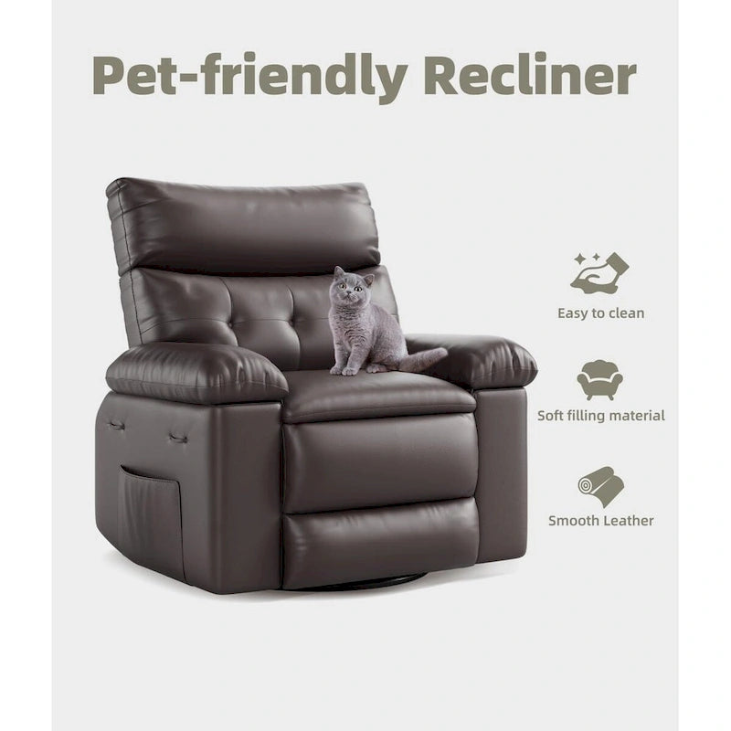 360 Swivel Oversized Recliner Chairs with Heat and Massage - Lazy Recliner Chair