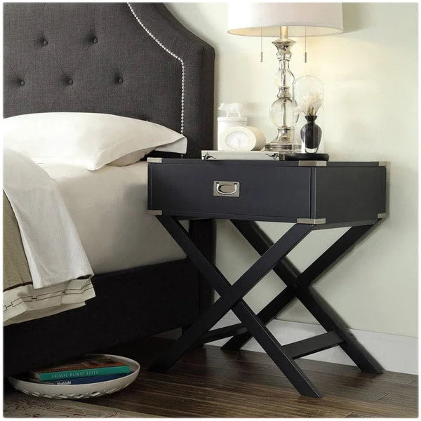 X Base Wood Accent Table