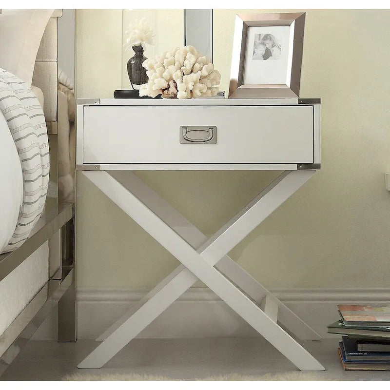 X Base Wood Accent Table