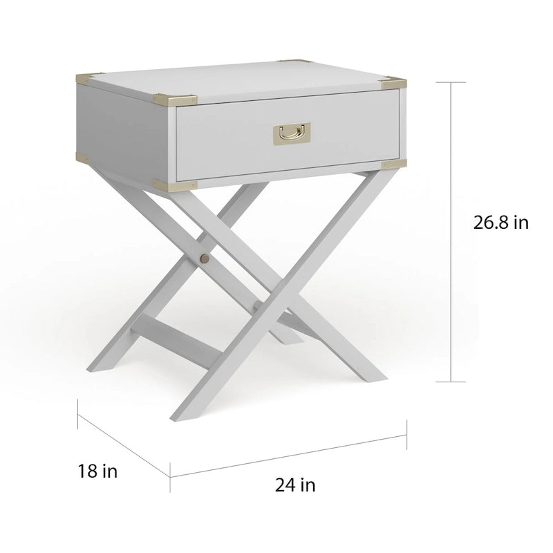 X Base Wood Accent Table