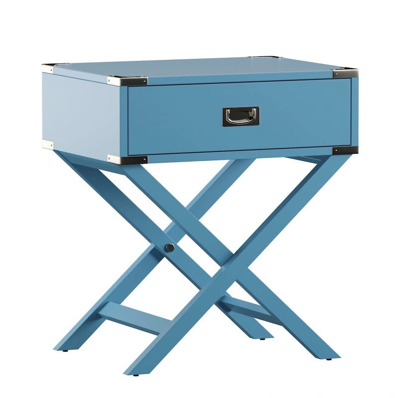 X Base Wood Accent Table