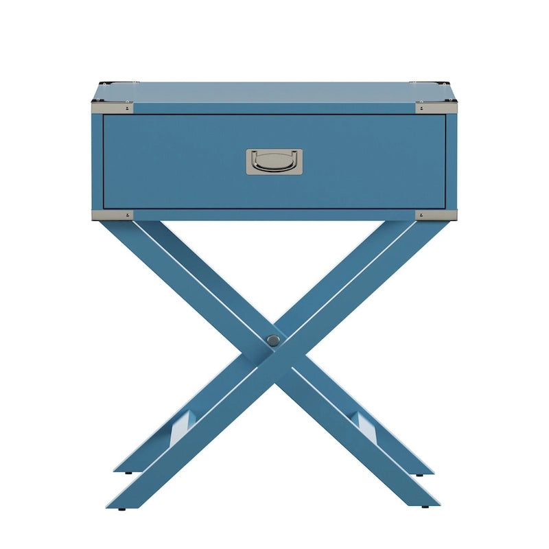 X Base Wood Accent Table