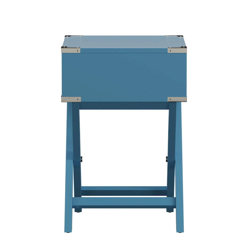 X Base Wood Accent Table
