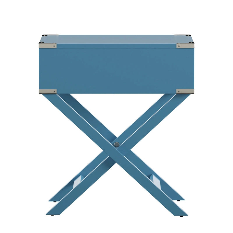 X Base Wood Accent Table