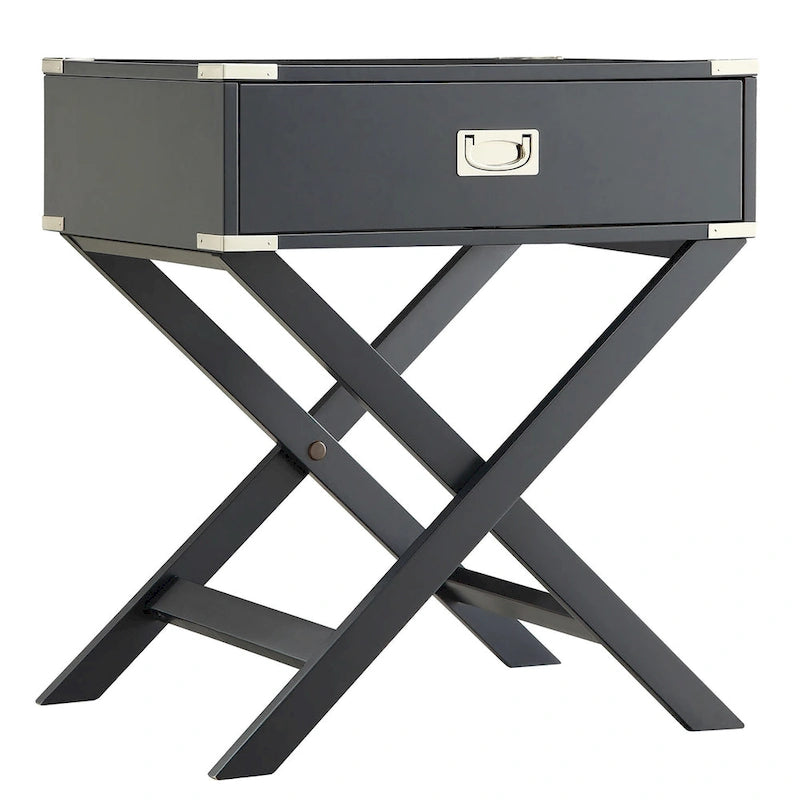 X Base Wood Accent Table