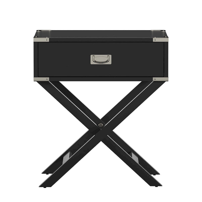 X Base Wood Accent Table