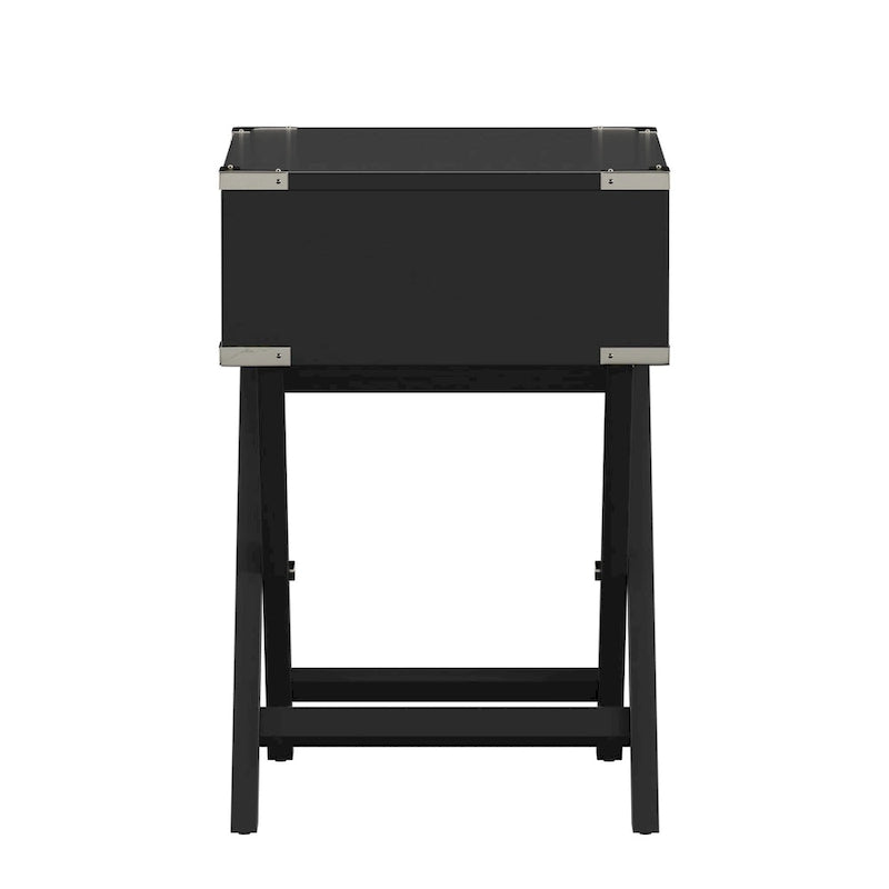 X Base Wood Accent Table